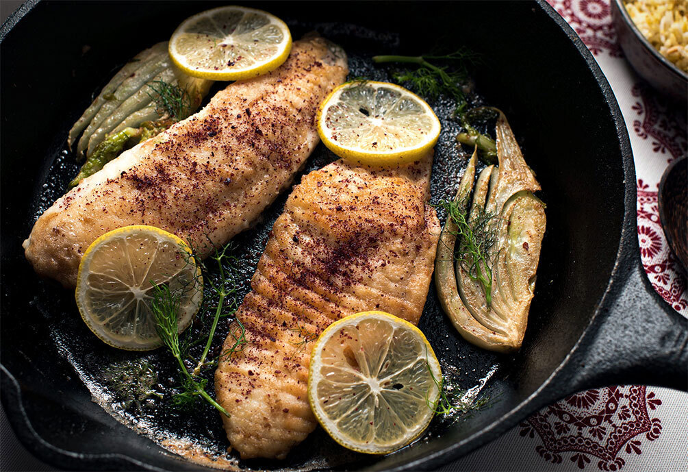 Sumac Tilapia with Roasted Fennel and Lemon | Recipes | Roland Foods