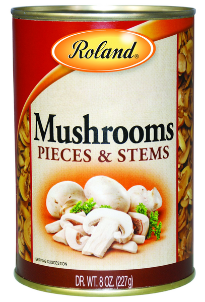 Roland Foods Canned Peeled Straw Mushrooms, 15 Ounce Can, Pack of 8