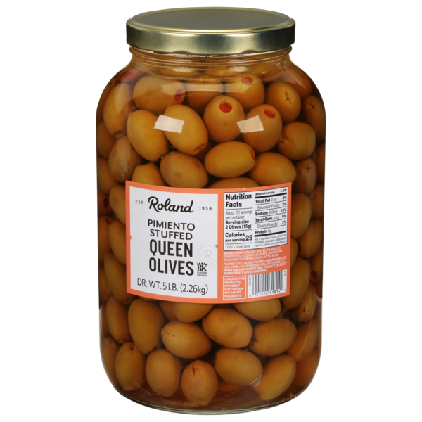 Pimiento-Stuffed Queen Olives - 80/90, Our Products
